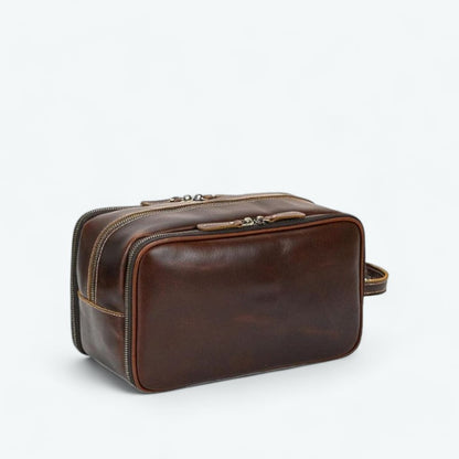 Grande Trousse de Toilette Homme Marron