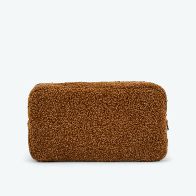 Trousse de Toilette Femme Velours Marron