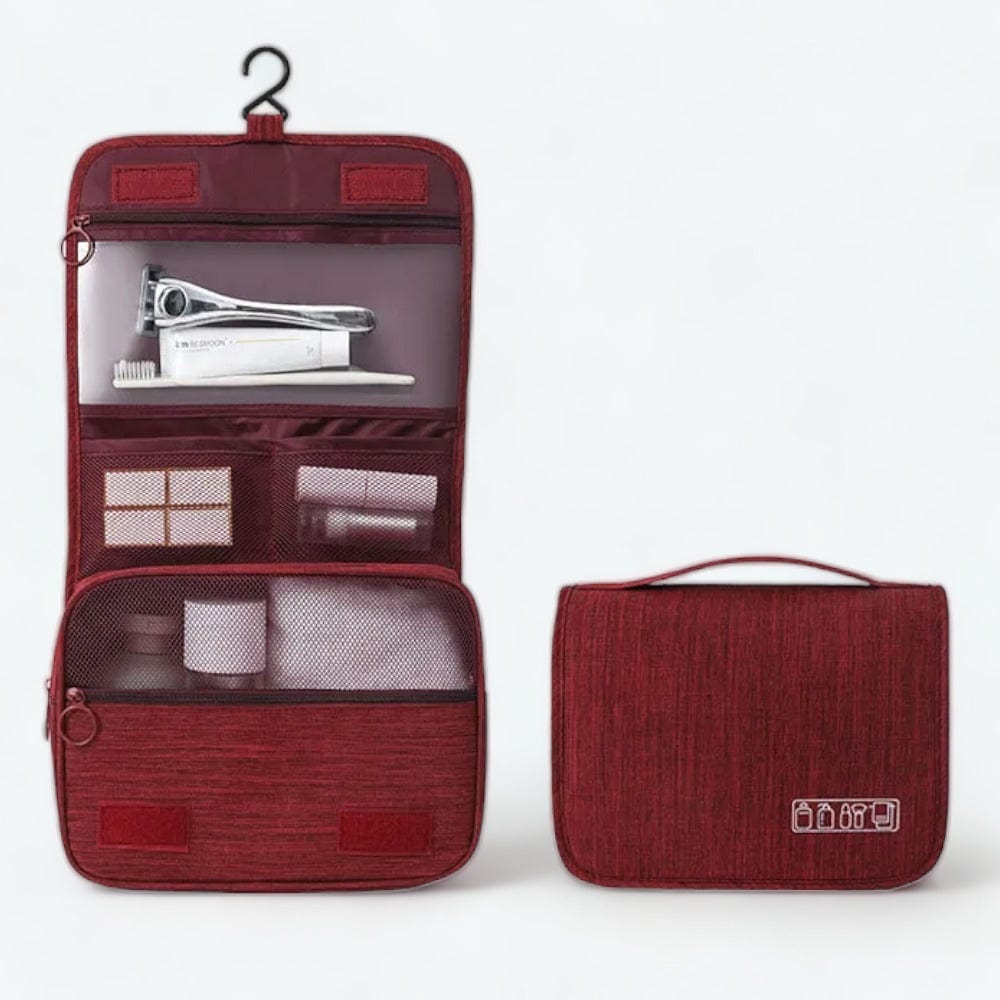 Trousse de Toilette Homme avec Crochet Rouge