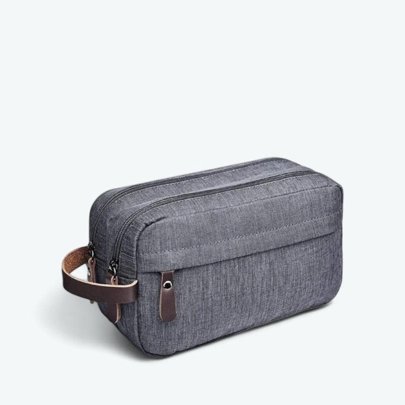 Trousse de Toilette Homme Double Compartiments Gris