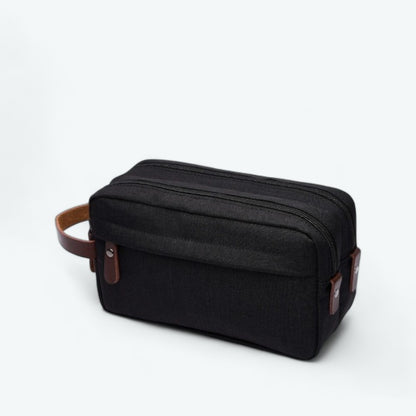 Trousse de Toilette Homme Double Zip Noir