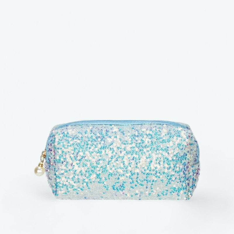 Trousse de Toilette Paillette Bleu