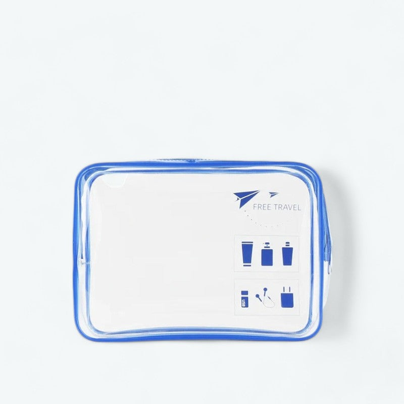 Trousse de Toilette Transparente Avion Bleu