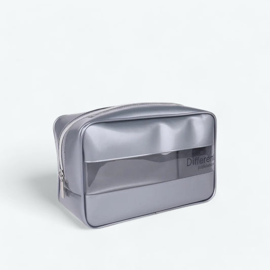 Trousse de Toilette Transparente Design Gris