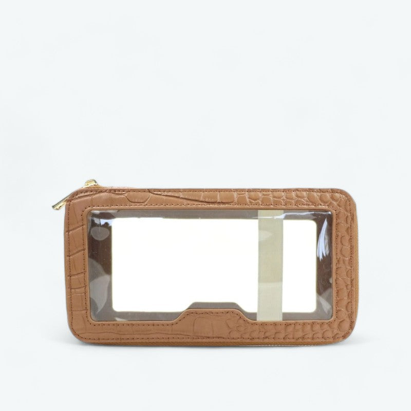 Trousse de Toilette Transparente Luxe Marron