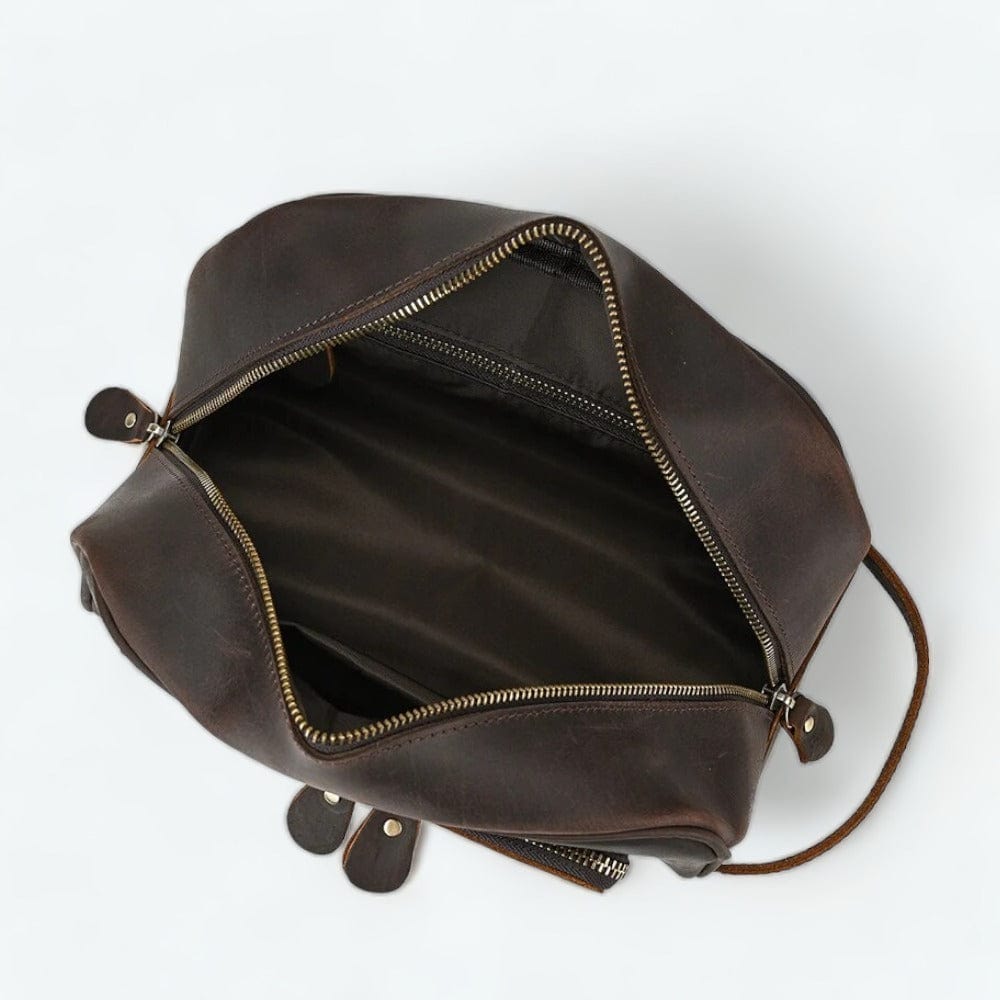 Trousse de Toilette Voyage Femme Cuir Marron