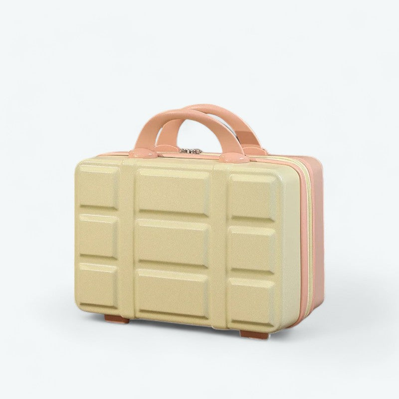 Valise Vanity Rigide Jaune/Rose