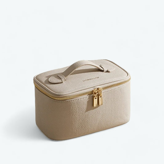 Vanity Case Cuir Femme Beige